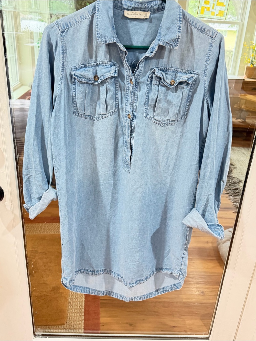 Abercrombie & Fitch Light Blue Denim Shirt Dress